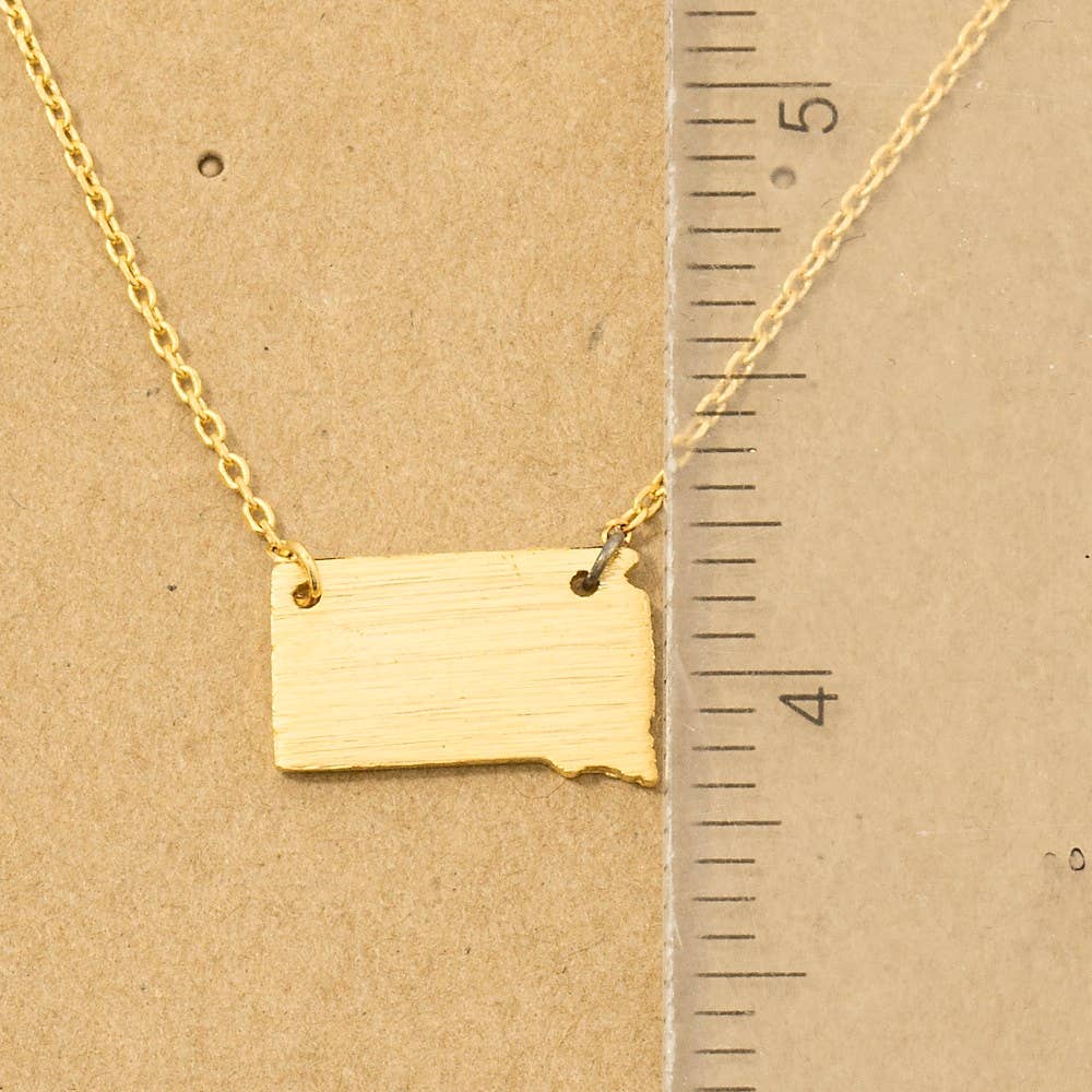 South Dakota State Necklace | Gold