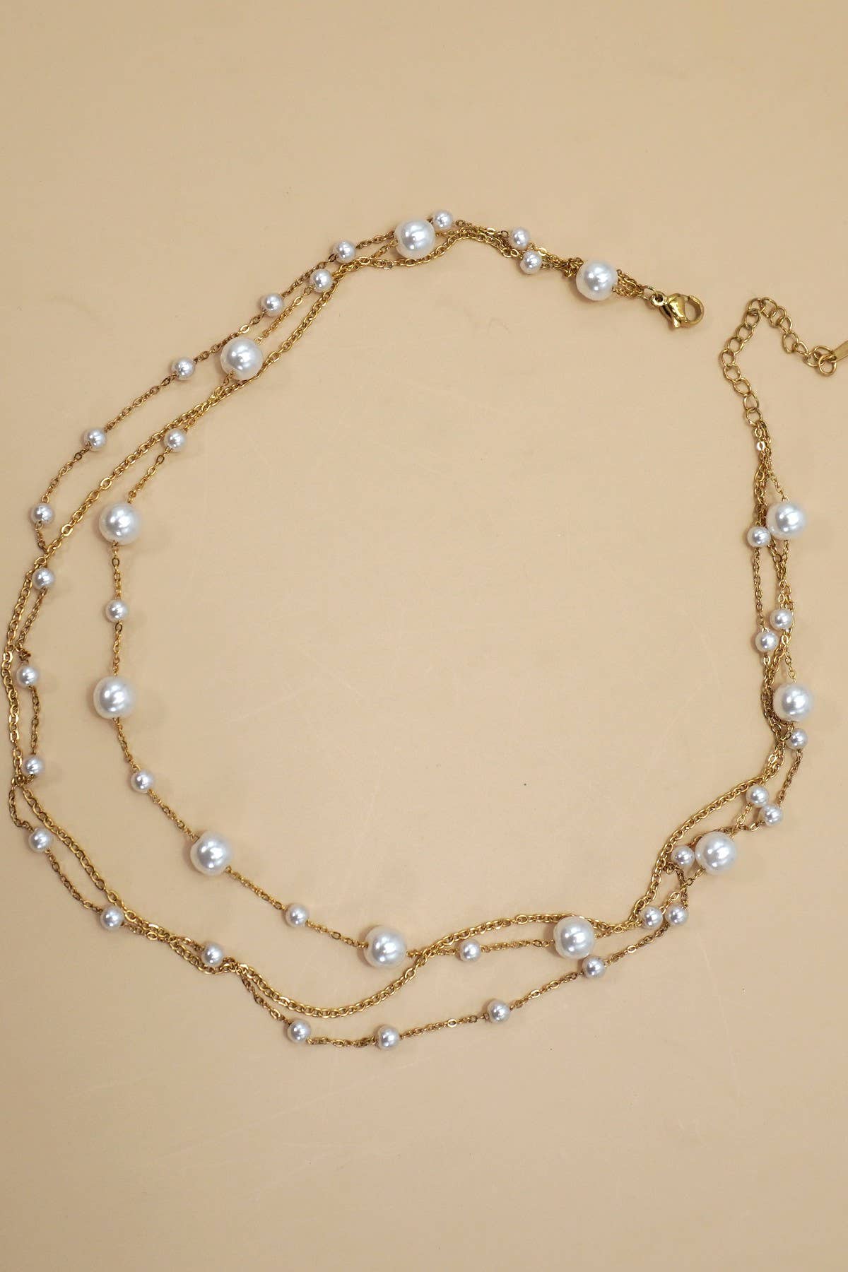 Pearl Layered Necklace Set | Gold