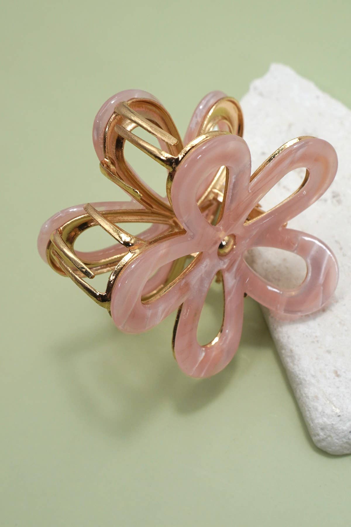 Jumbo Floral Hair Claw Clip | Pink