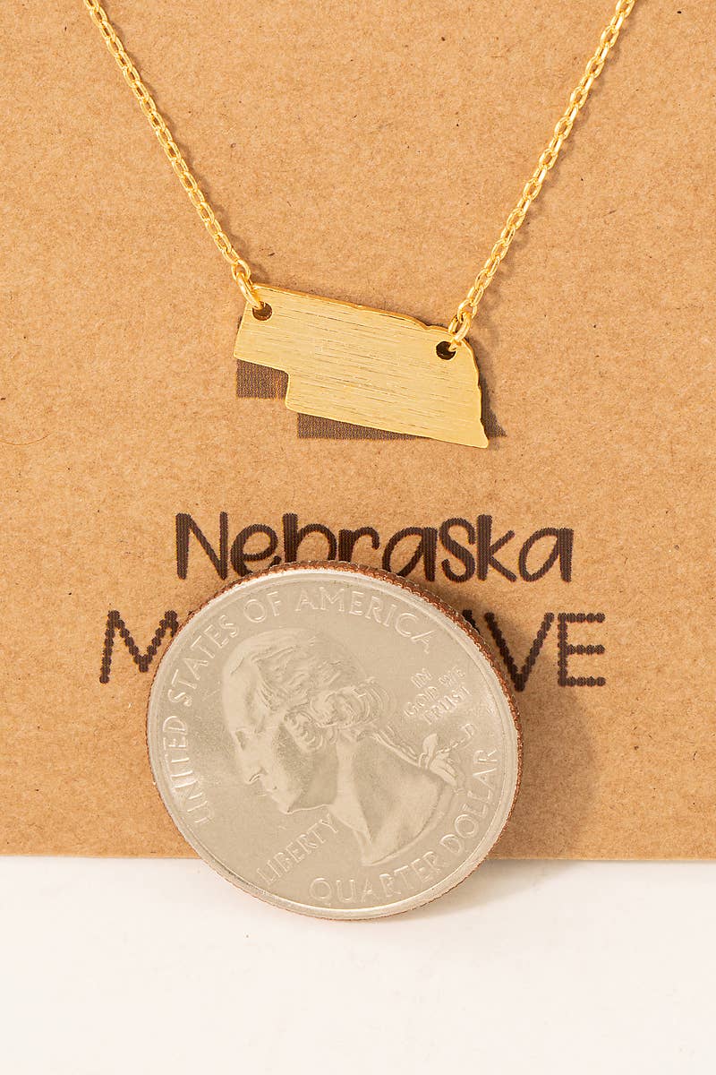 Nebraska State Necklace | Silver