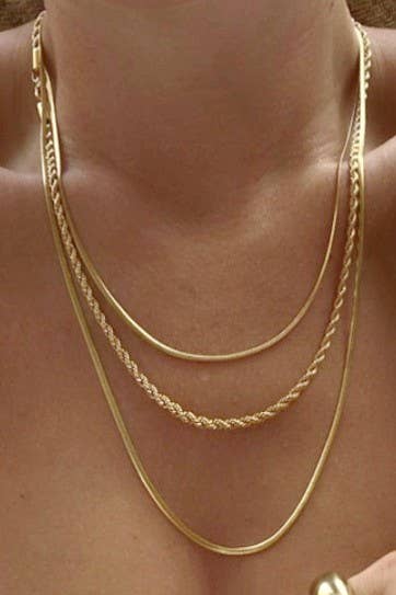 Layered Necklace Set | Gold