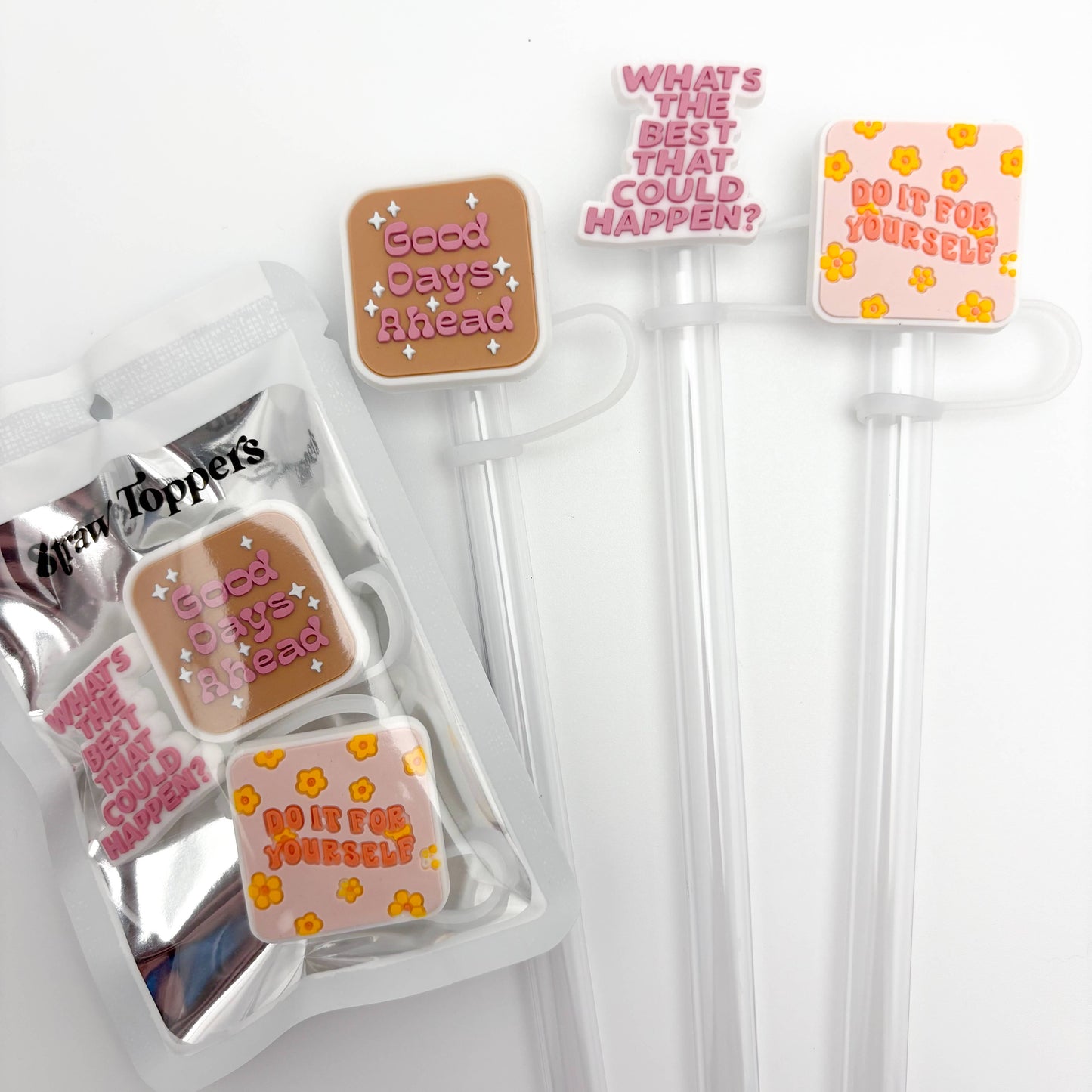 Straw Topper 3 Pack | Positive Uplifting Quotes