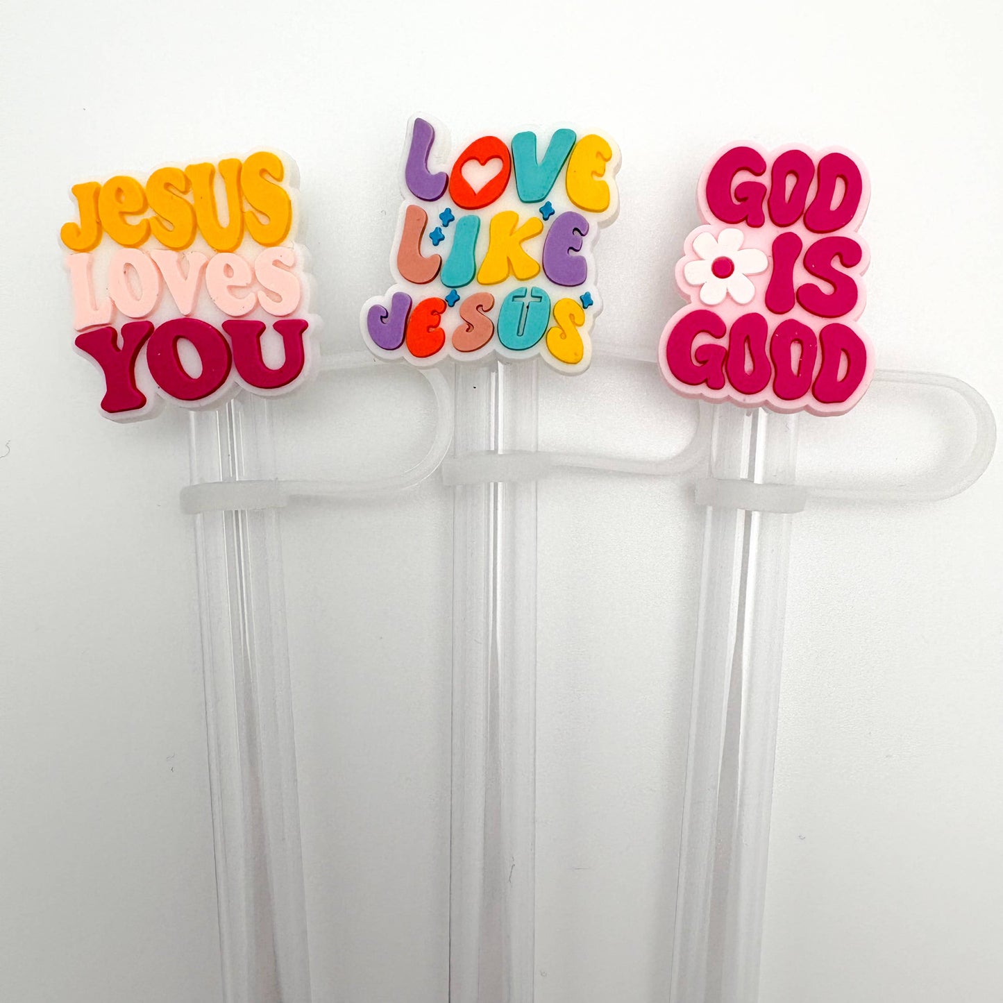 Straw Topper 3 Pack | Jesus Loves You