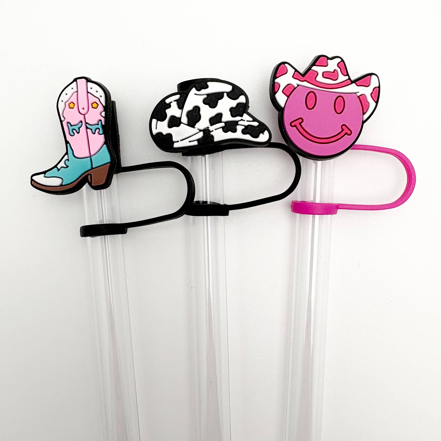 Straw Topper 3 Pack | Smiley Cowboy