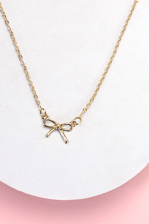 Mini Gold Bow Necklace | Gold