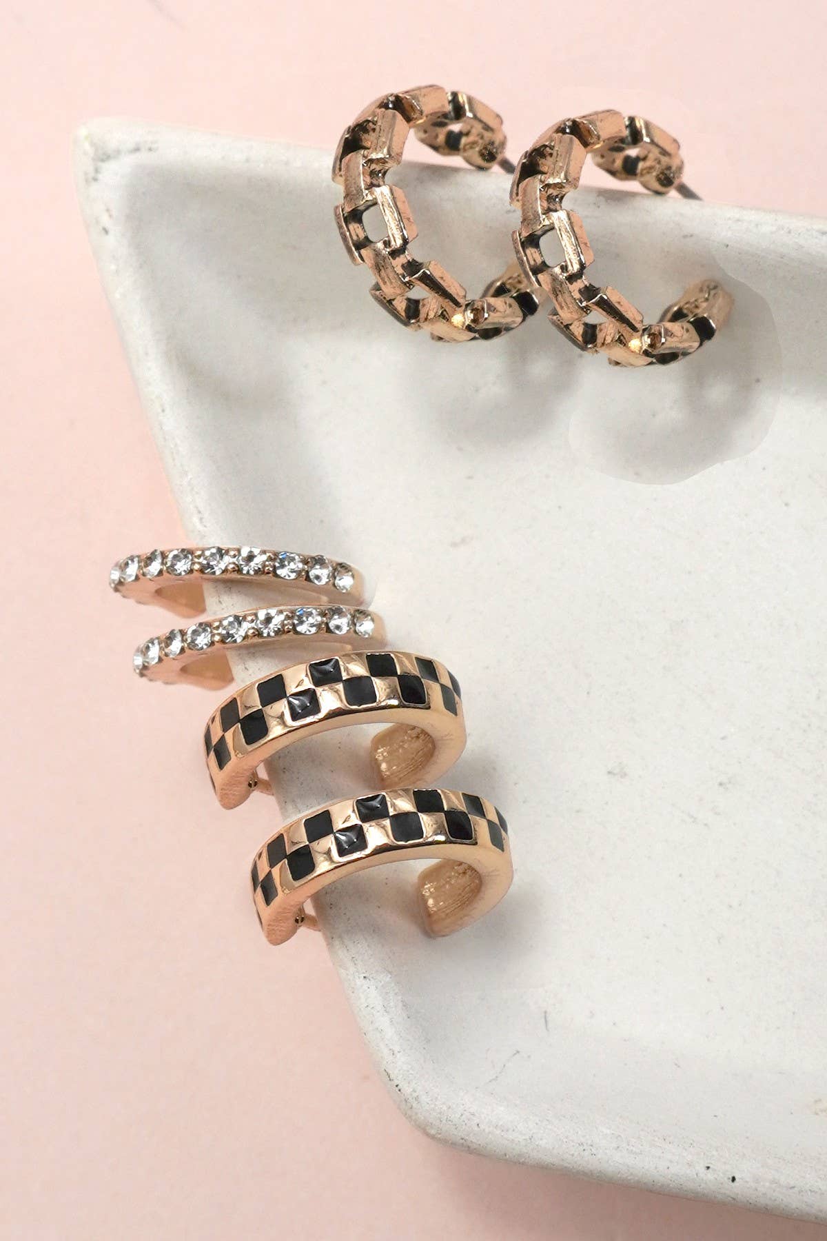 Hoop Huggie Trio Earrings | Gold