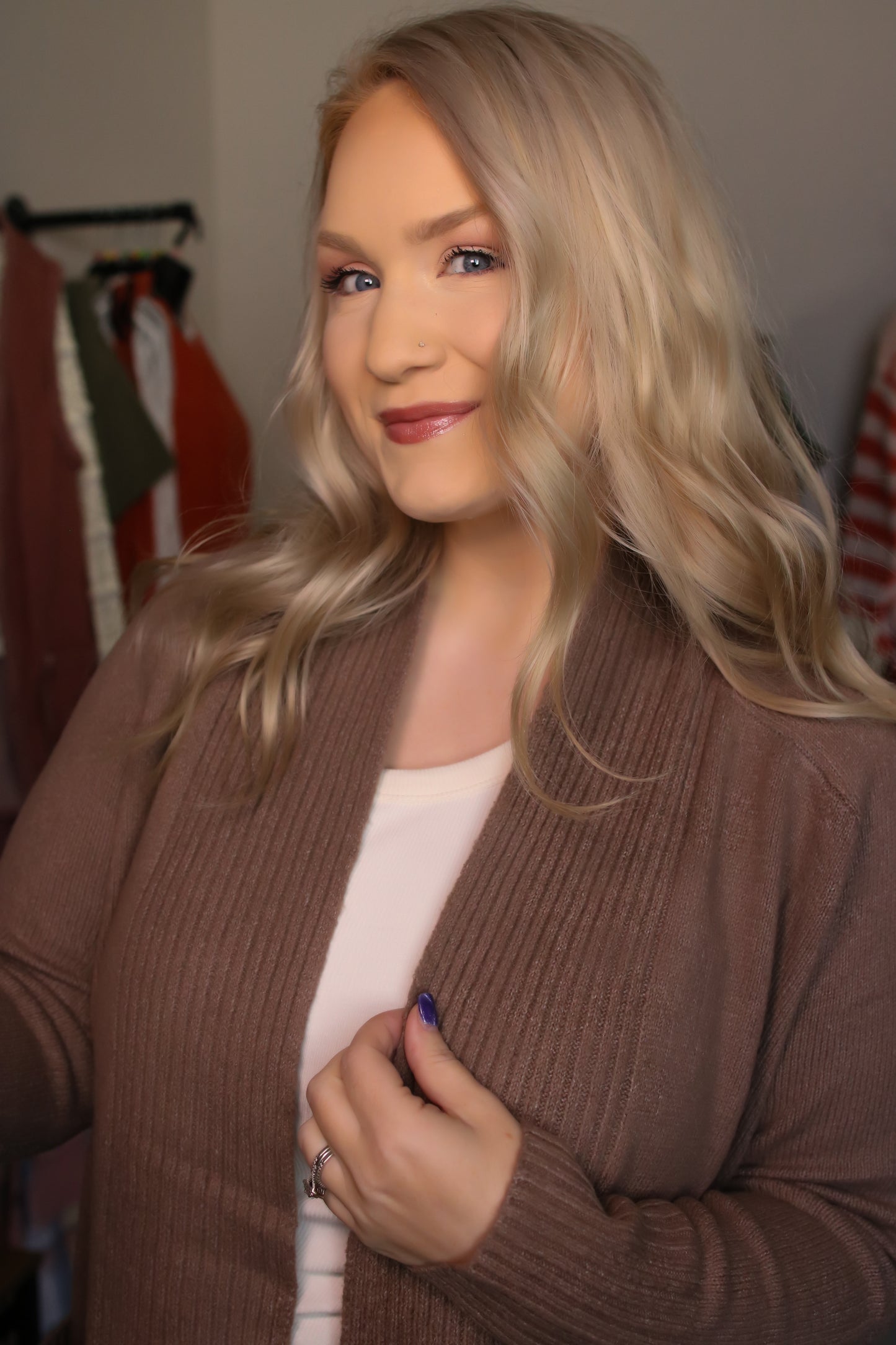 Wide Ribbed Accent Sweater Cardigan
