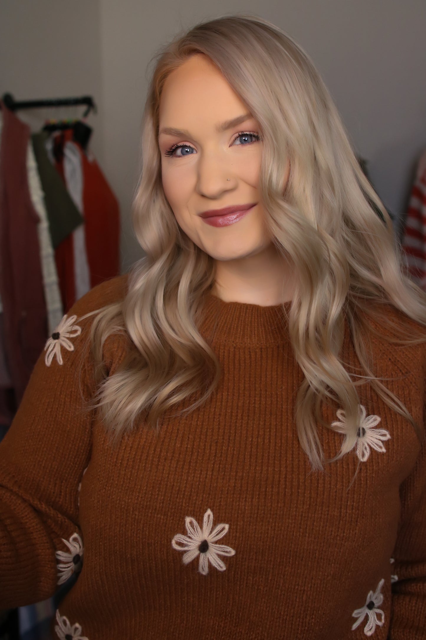 Flower Embroidered Sweater