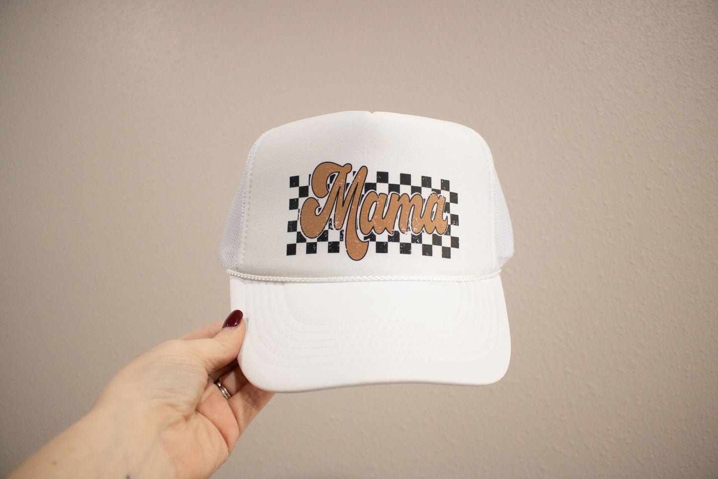 Checkered Mama Hat