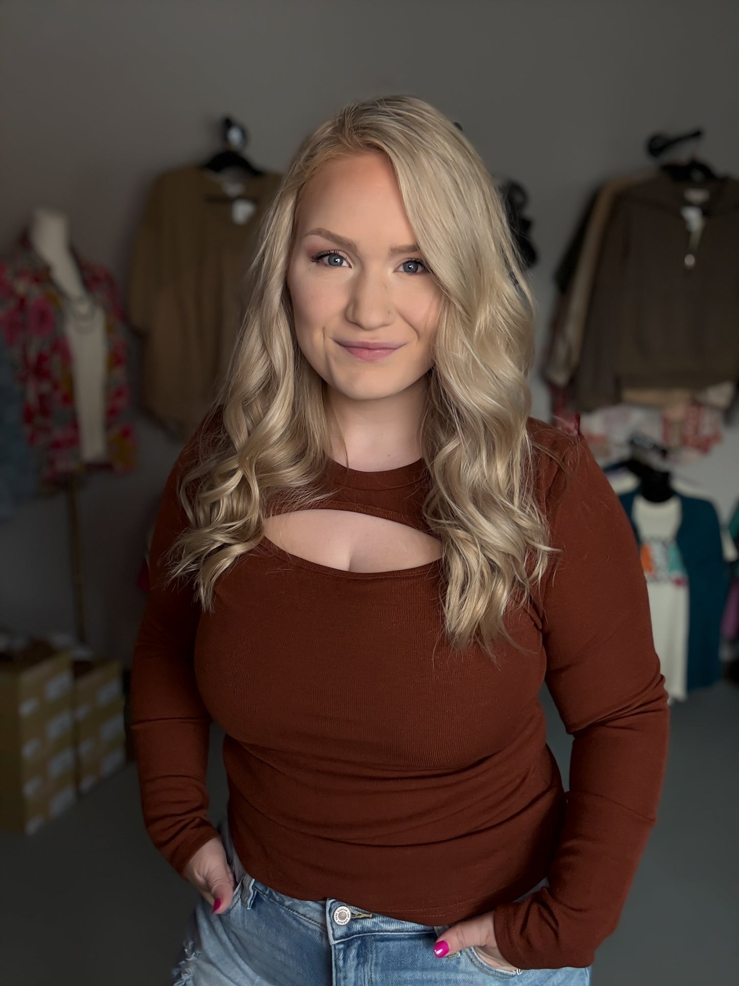 Ribbed Top | Brown