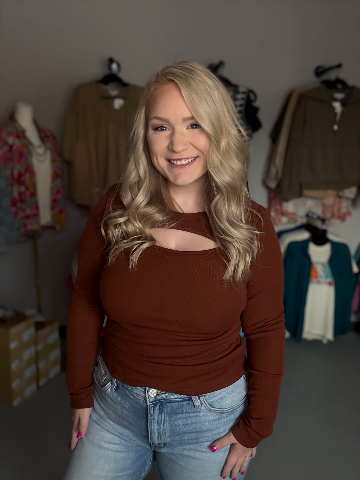 Ribbed Top | Brown