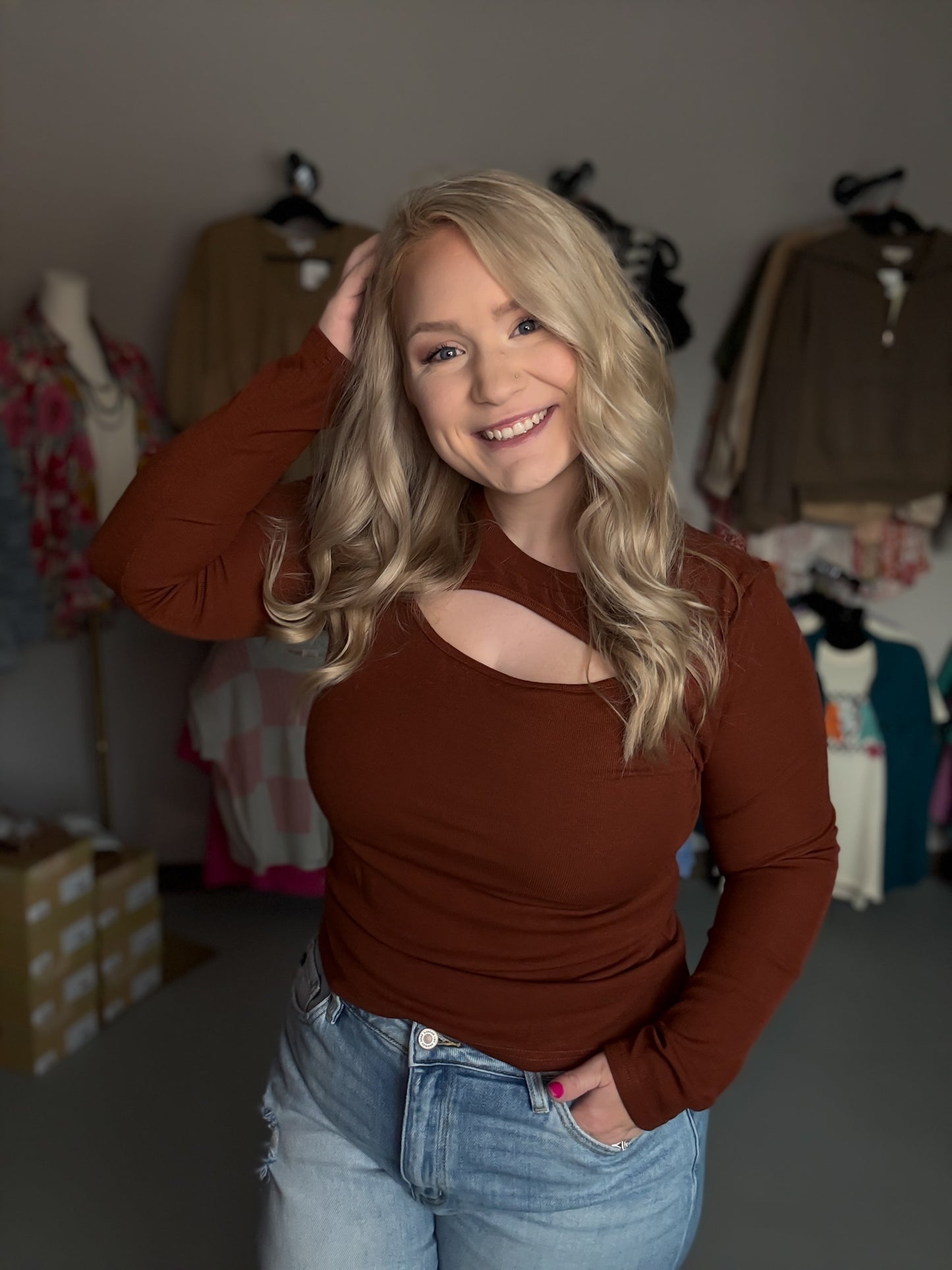 Ribbed Top | Brown