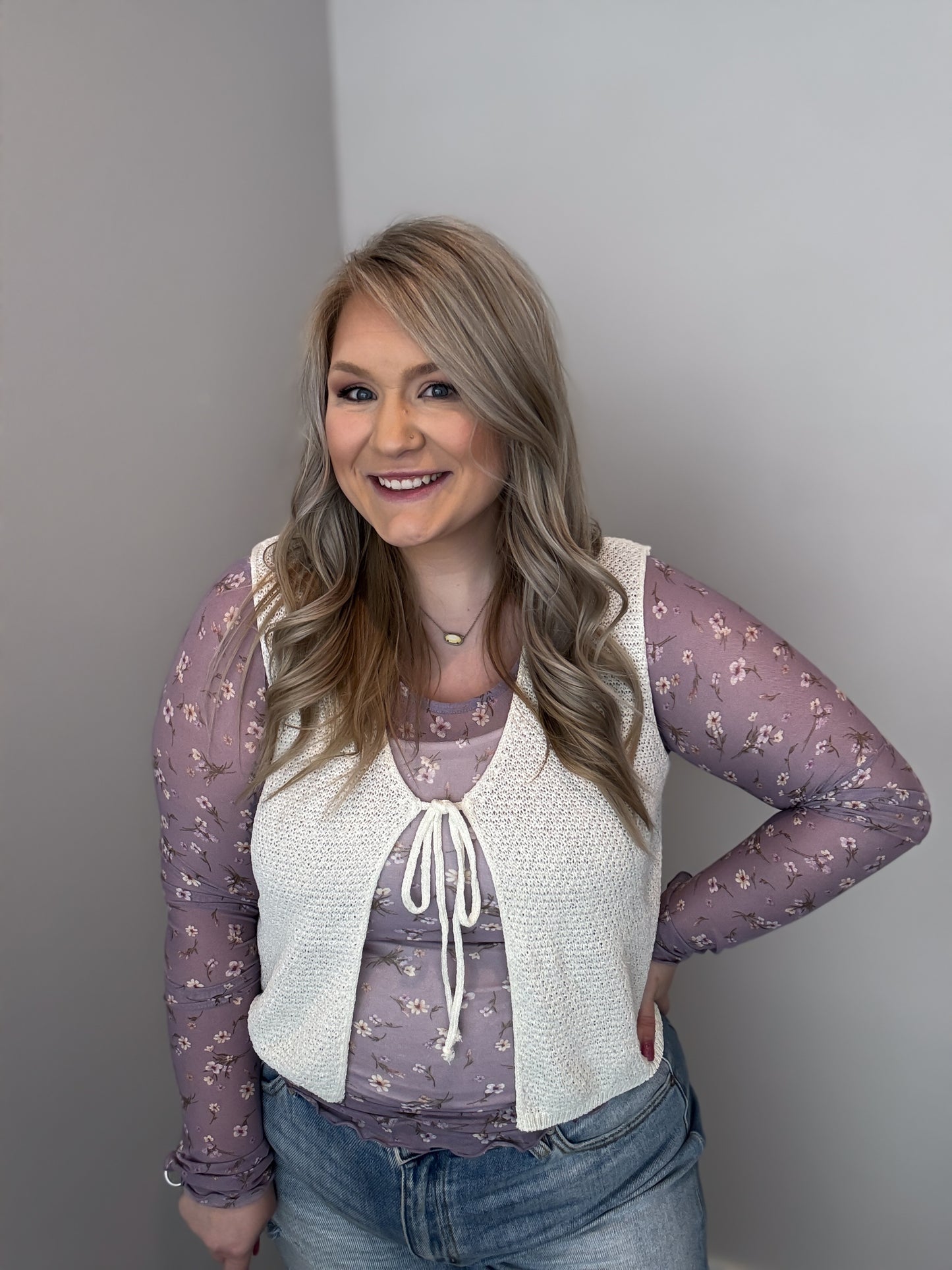 Lola Floral Print Mesh Top