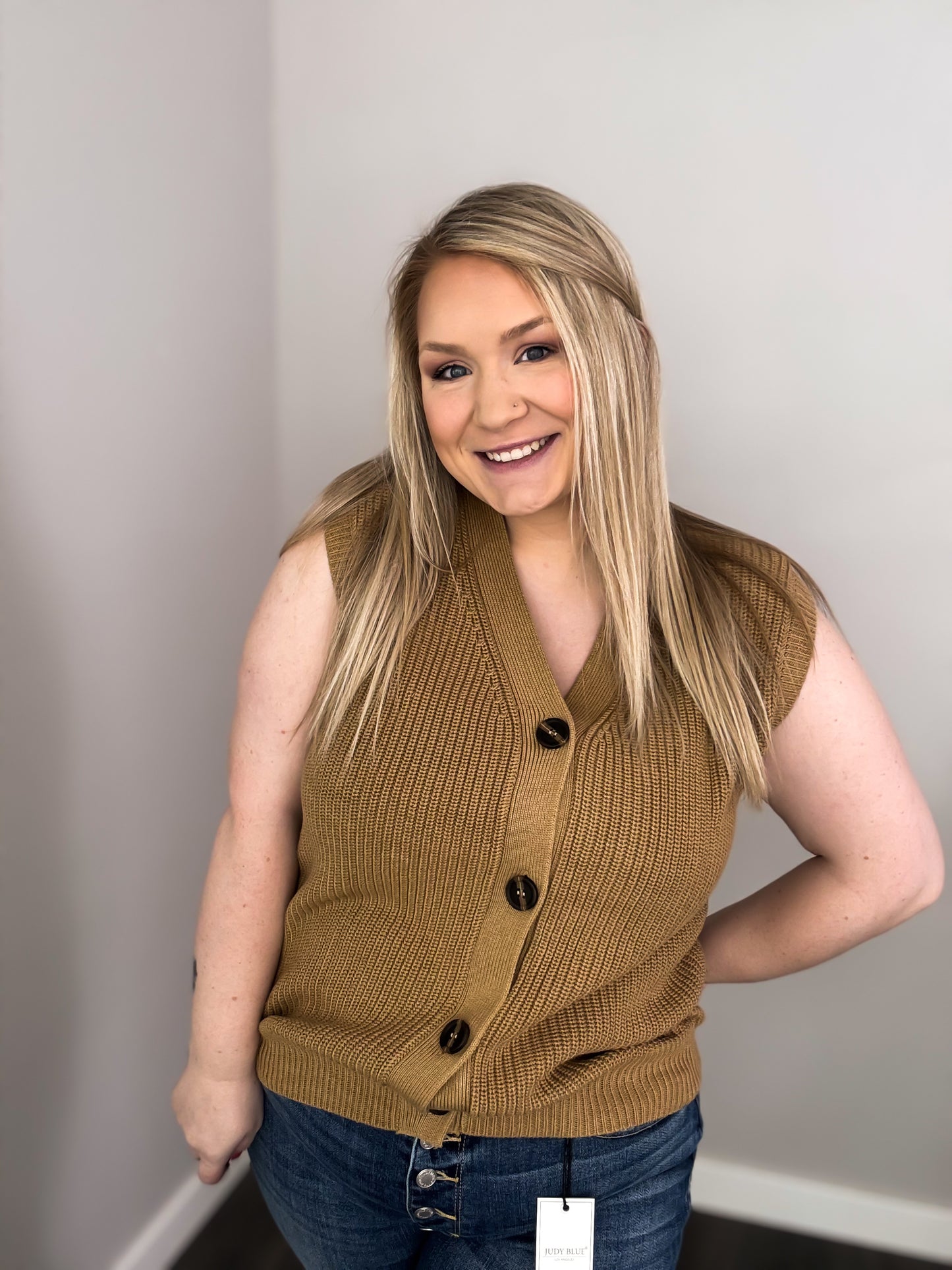 Anabelle V-Neck Buttoned Front Sweater Vest