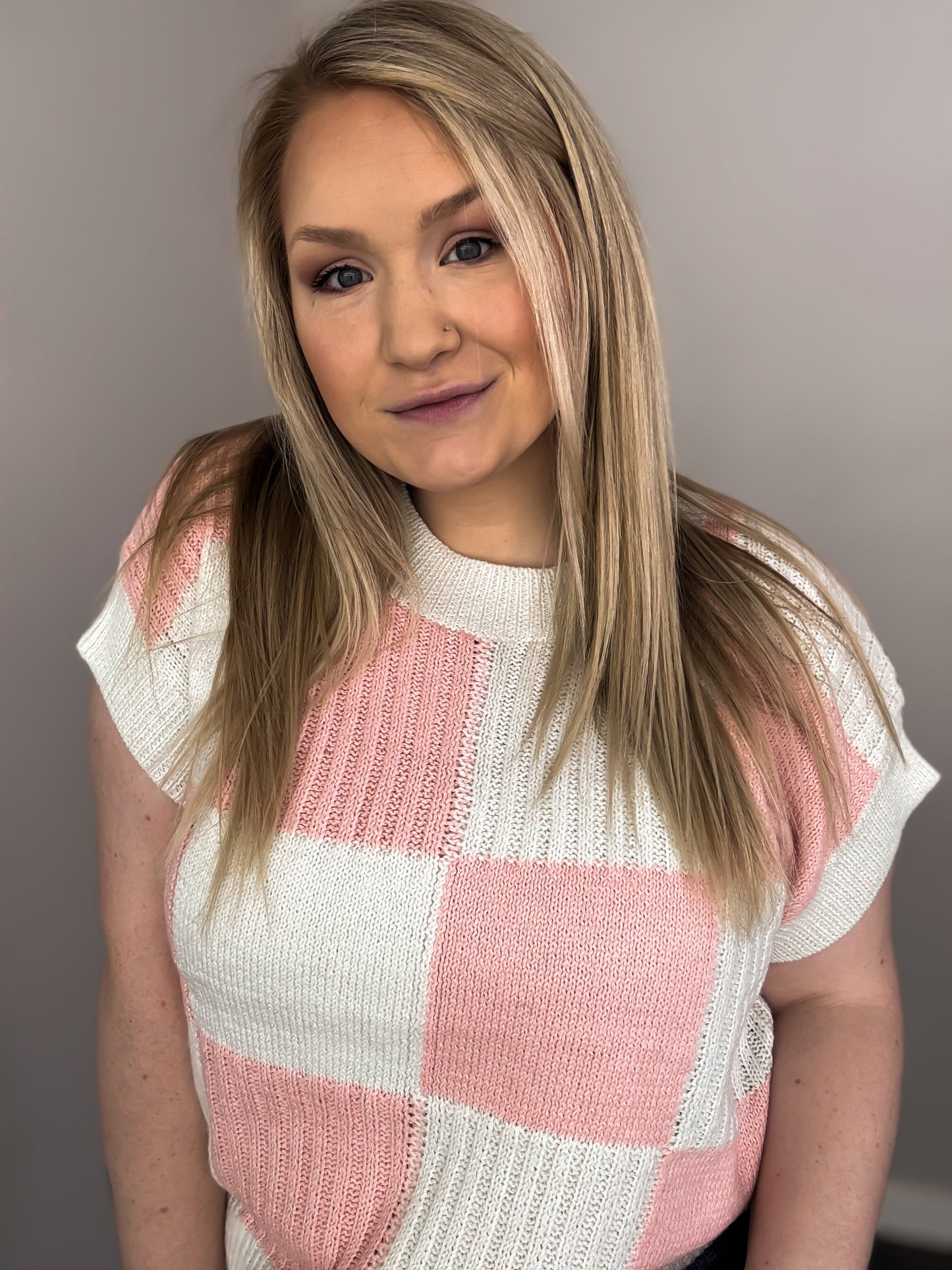 Aubrie Checkered Plaid Sweater
