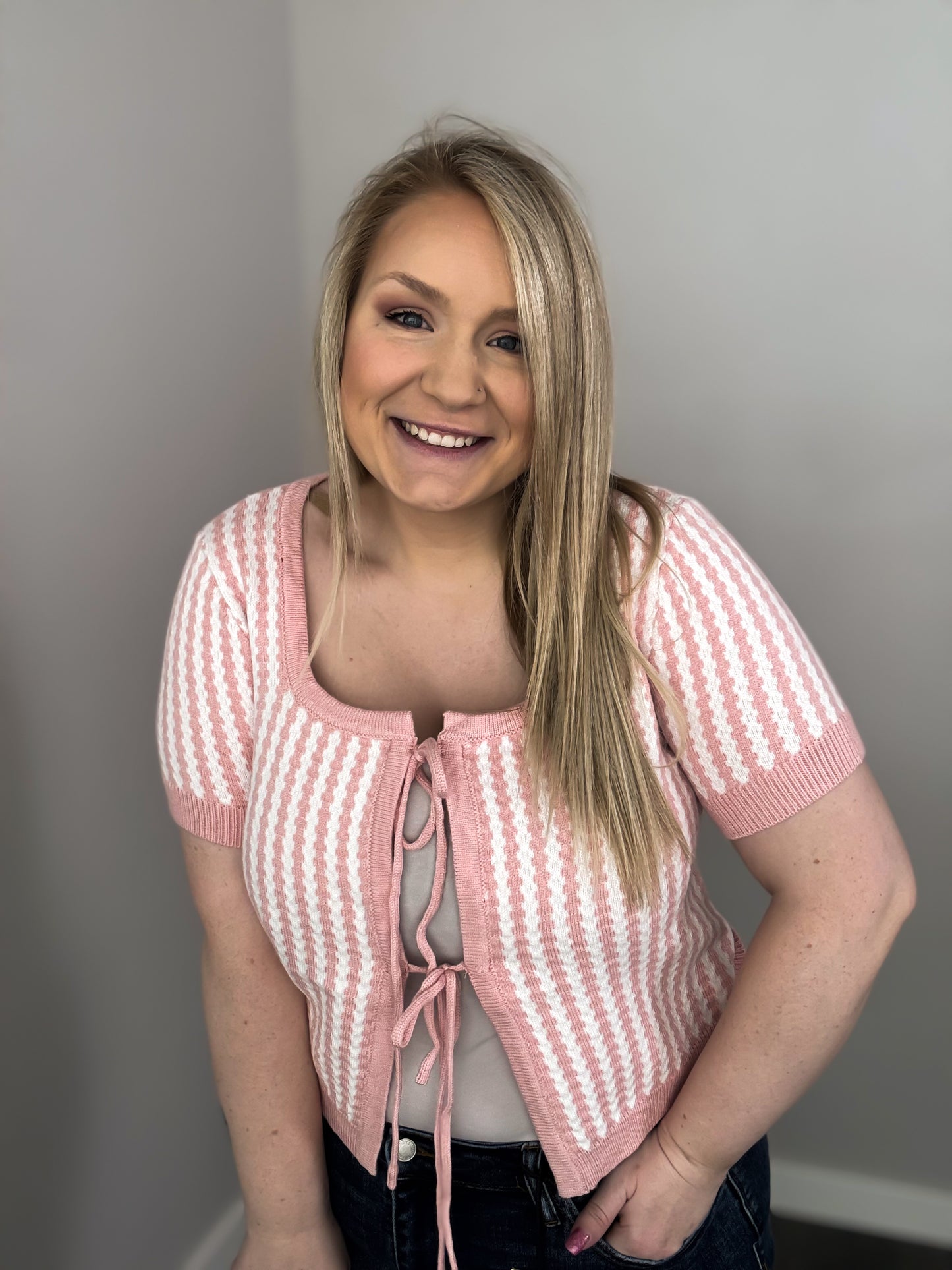 Elena Tie Front Sweater Vest