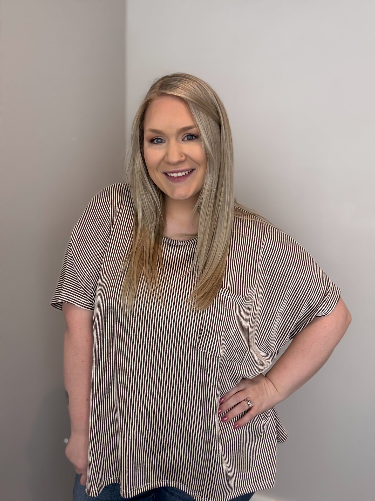 Plus Size | Makaila Corded Rib Oversized Top (Multiple Colors)