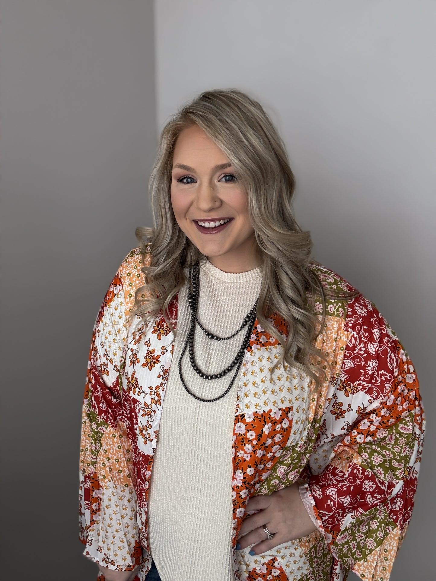Shayna Boho Floral Patchwork Kimono
