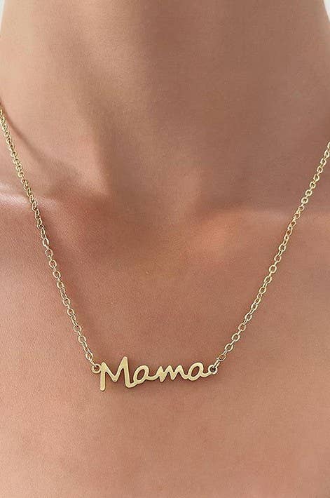 18K Stainless Steel Mama Necklace | Gold