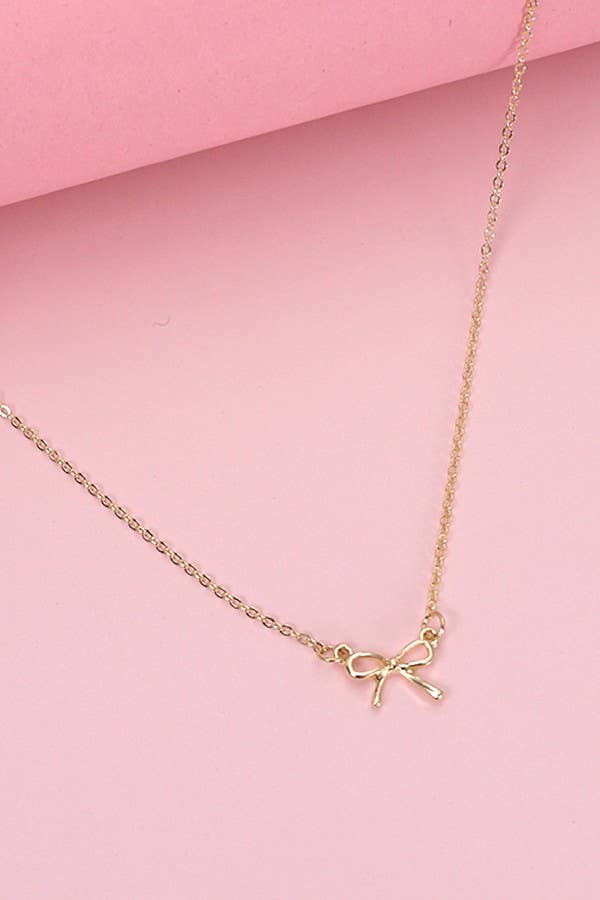 Mini Gold Bow Necklace | Gold