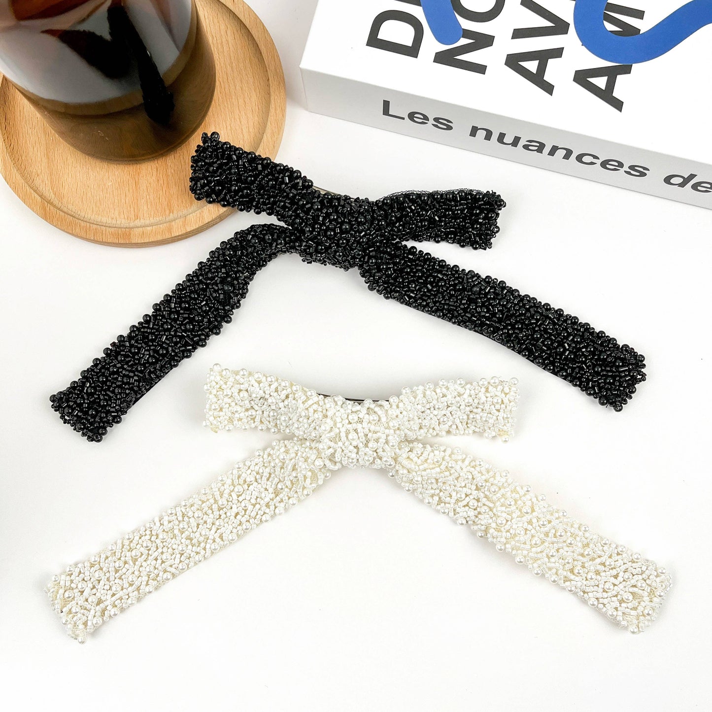 Pearl Bow Clip | Black