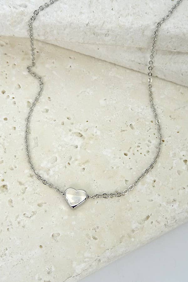 Classic Mini Heart Necklace | Silver