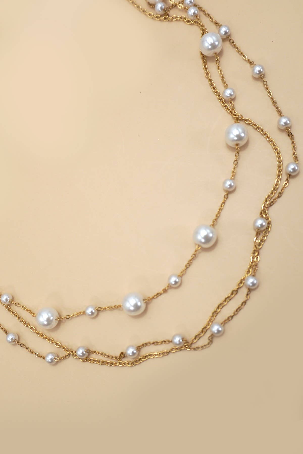 Pearl Layered Necklace Set | Gold