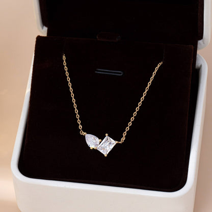 Crystal Pendant Necklace | Gold