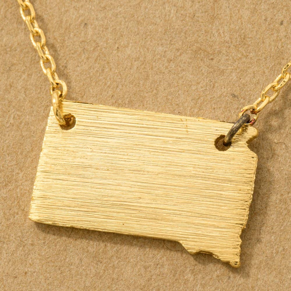 South Dakota State Necklace | Gold