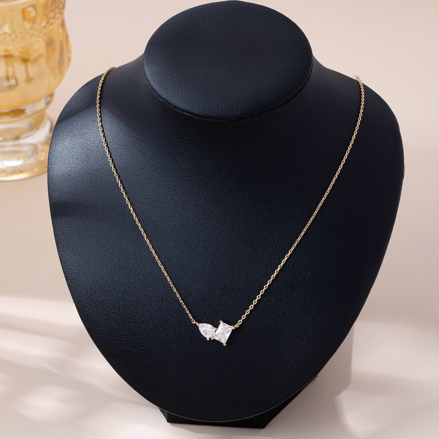 Crystal Pendant Necklace | Gold