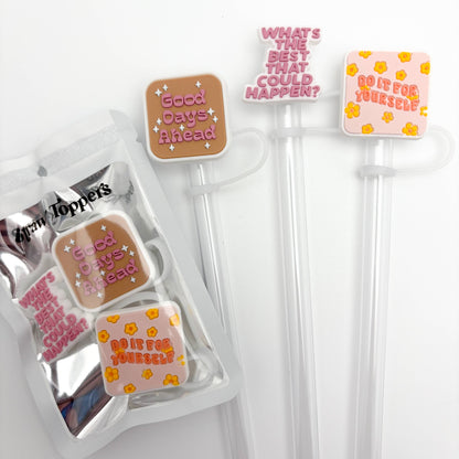 Straw Topper 3 Pack | Positive Uplifting Quotes 