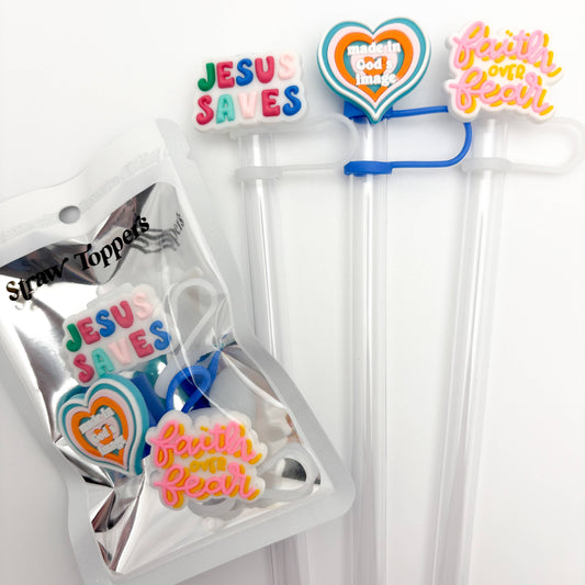 Straw Topper 3 Pack | Jesus Saves