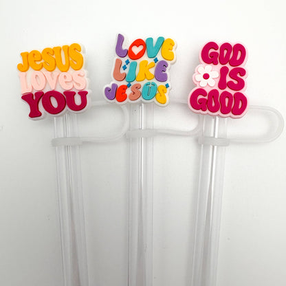 Straw Topper 3 Pack | Jesus Loves You