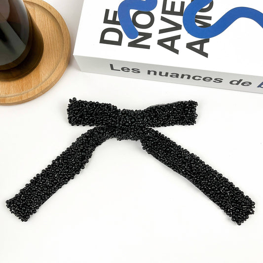 Pearl Bow Clip | Black