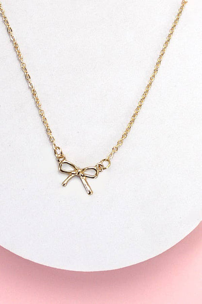 Mini Gold Bow Necklace | Gold