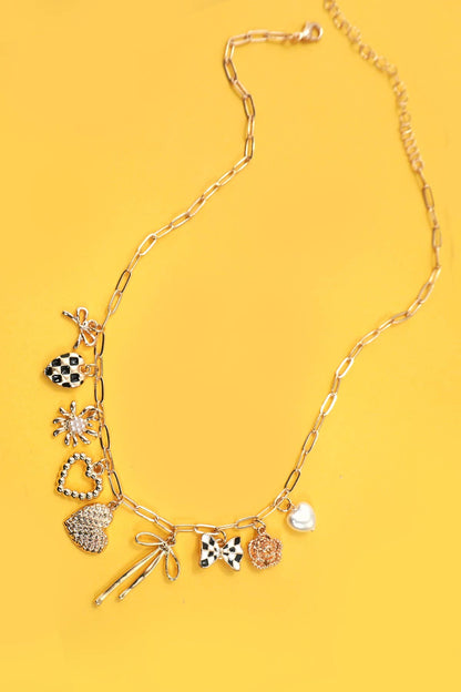 Charm Bow Necklace |  Gold