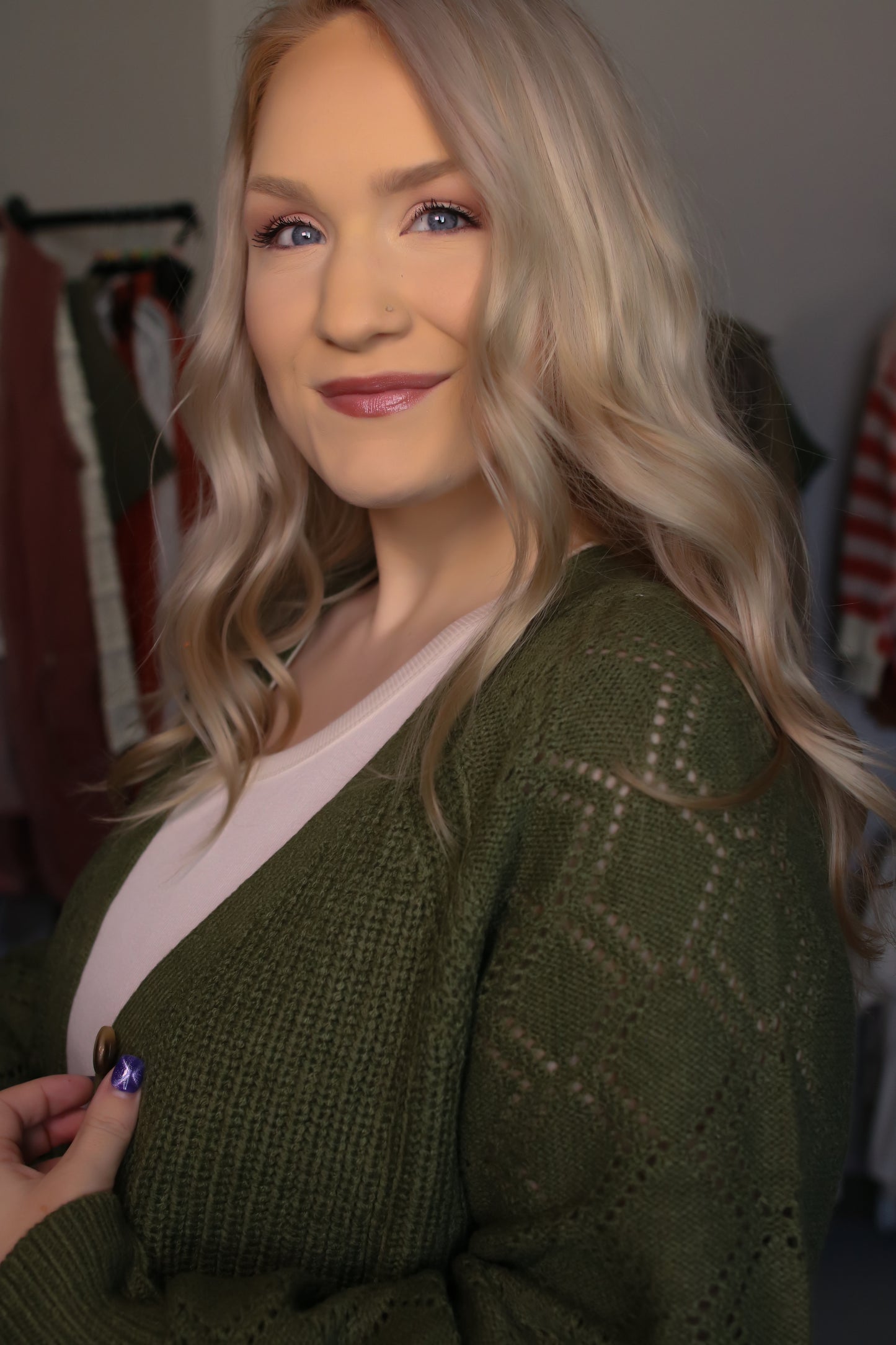 Bishop Sleeve Cardigan Sweater