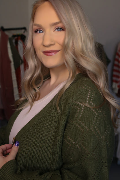 Bishop Sleeve Cardigan Sweater