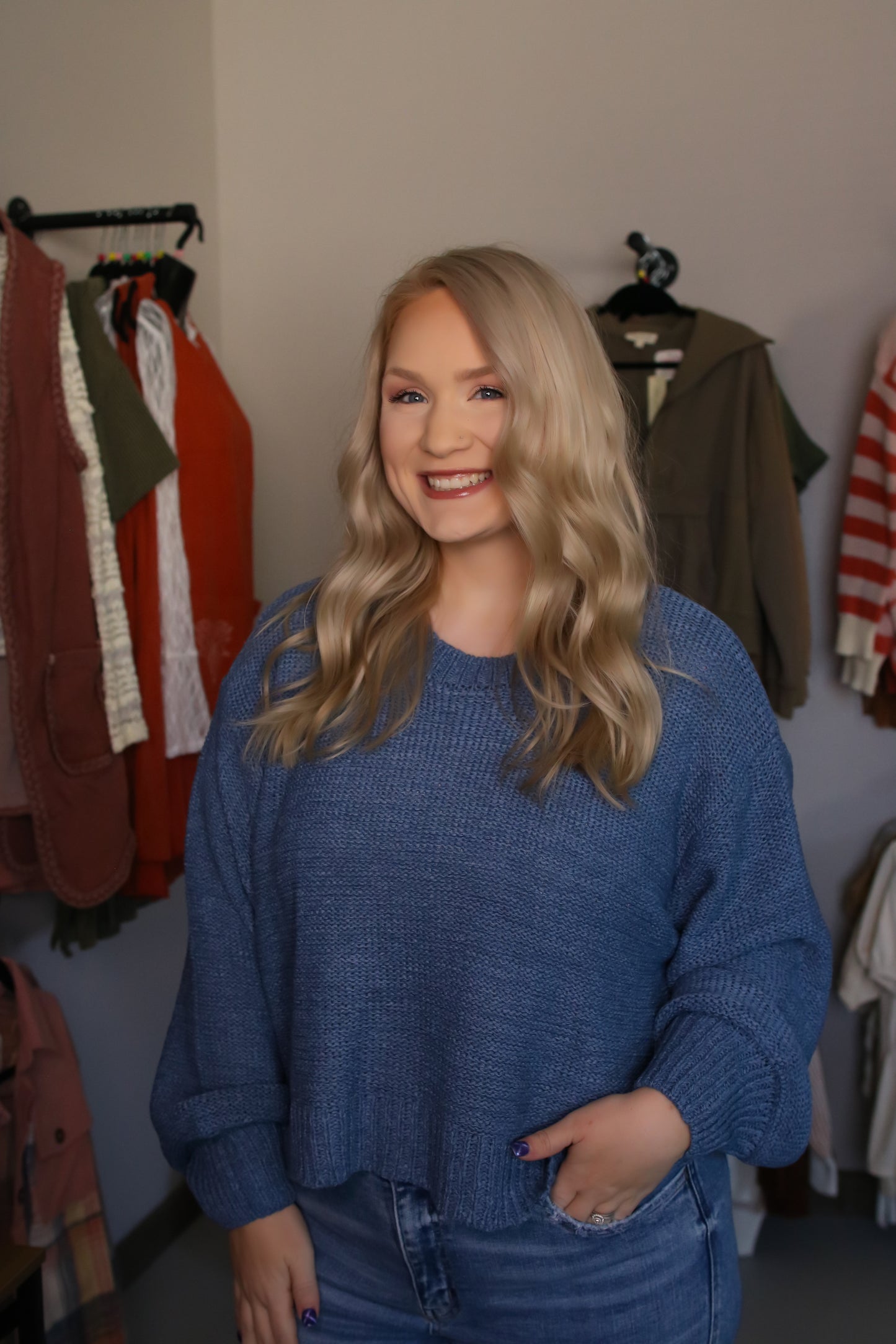 Oversized Balloon Sleeve Sweater