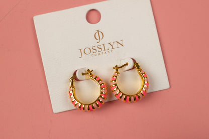 Huggie Hoop Earrings | Pink