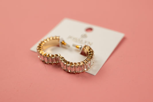 Classic Baguette Hoop Earring | Gold