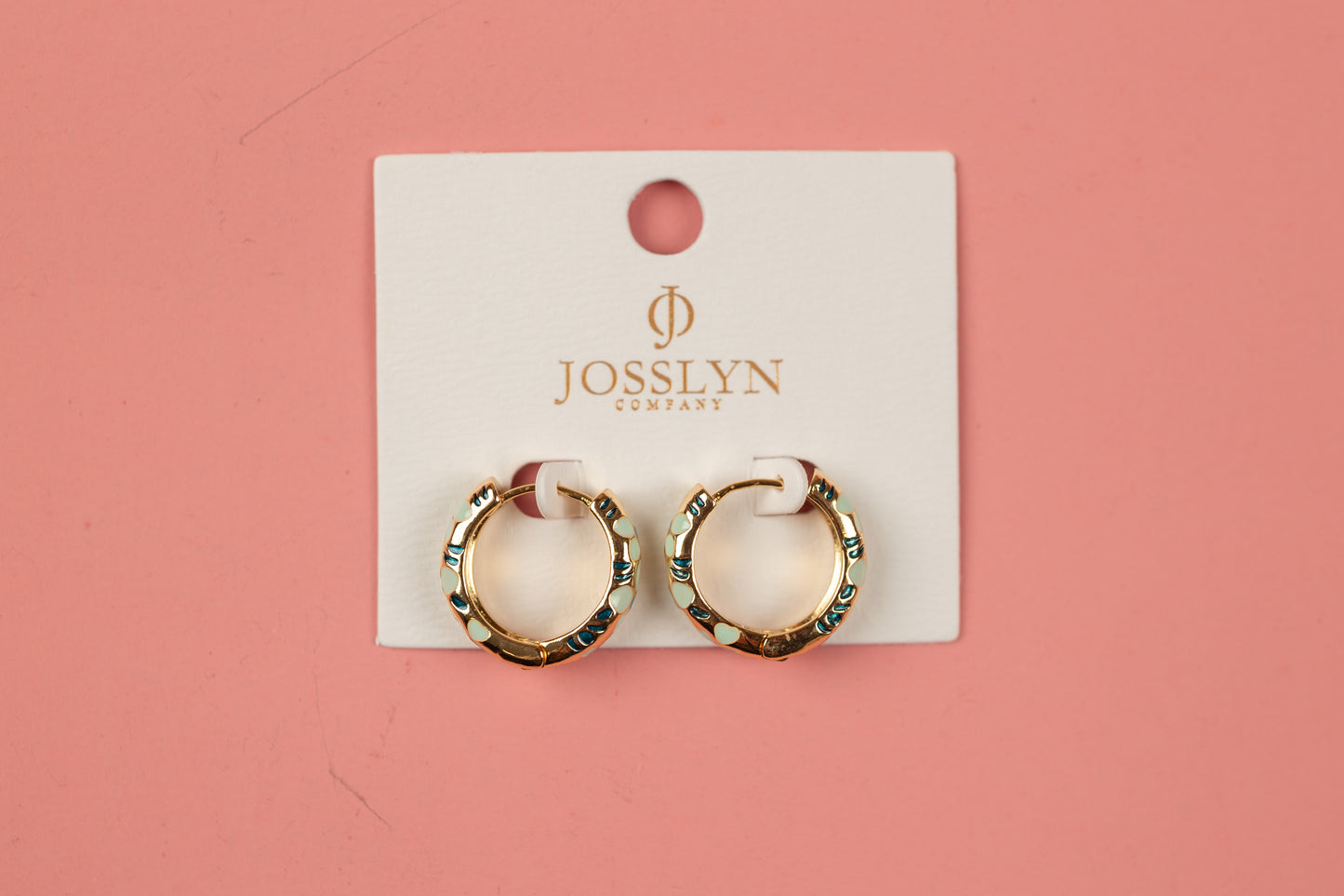 Flower Huggie Hoop Earrings | Blue