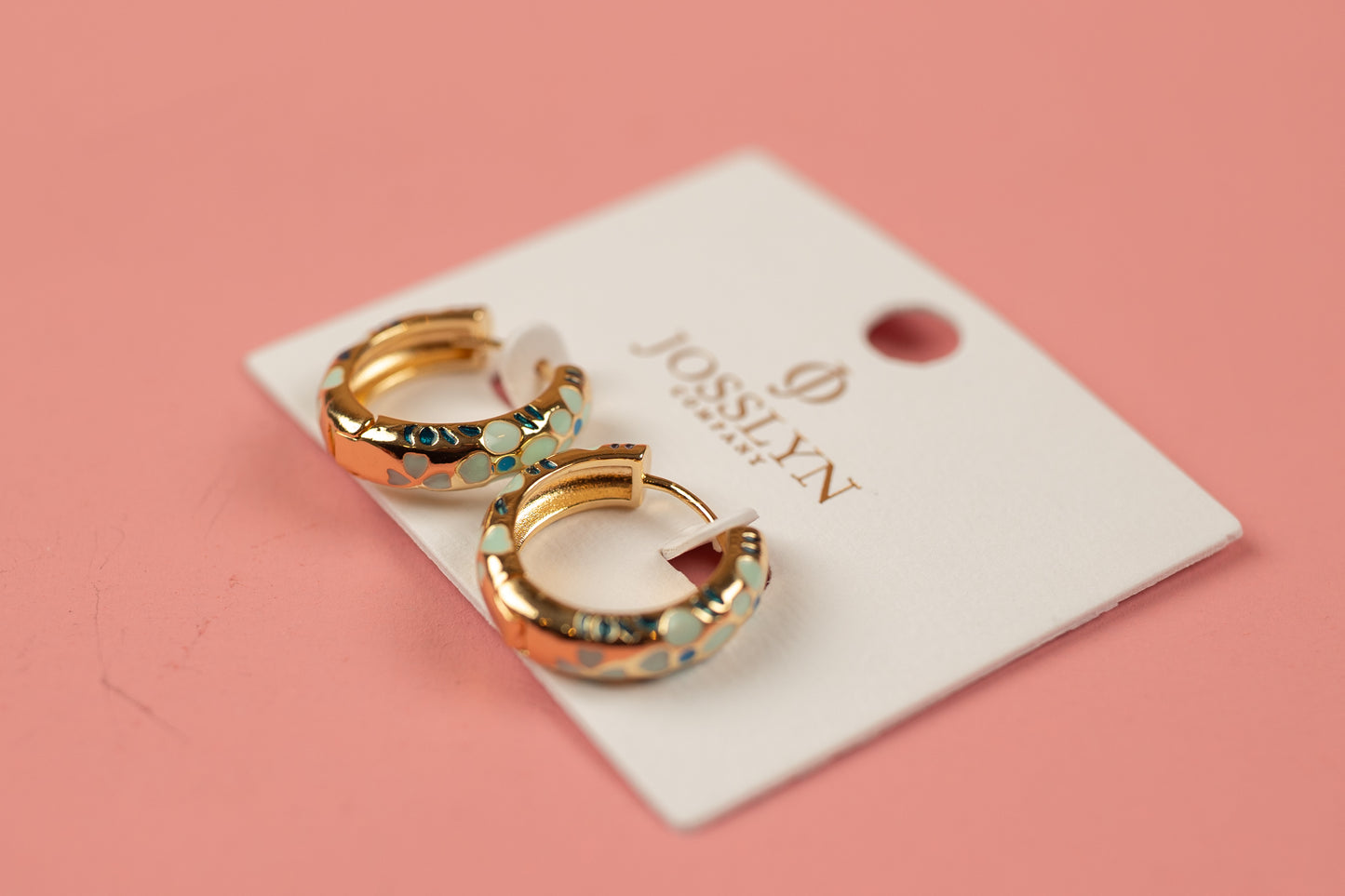 Flower Huggie Hoop Earrings | Blue