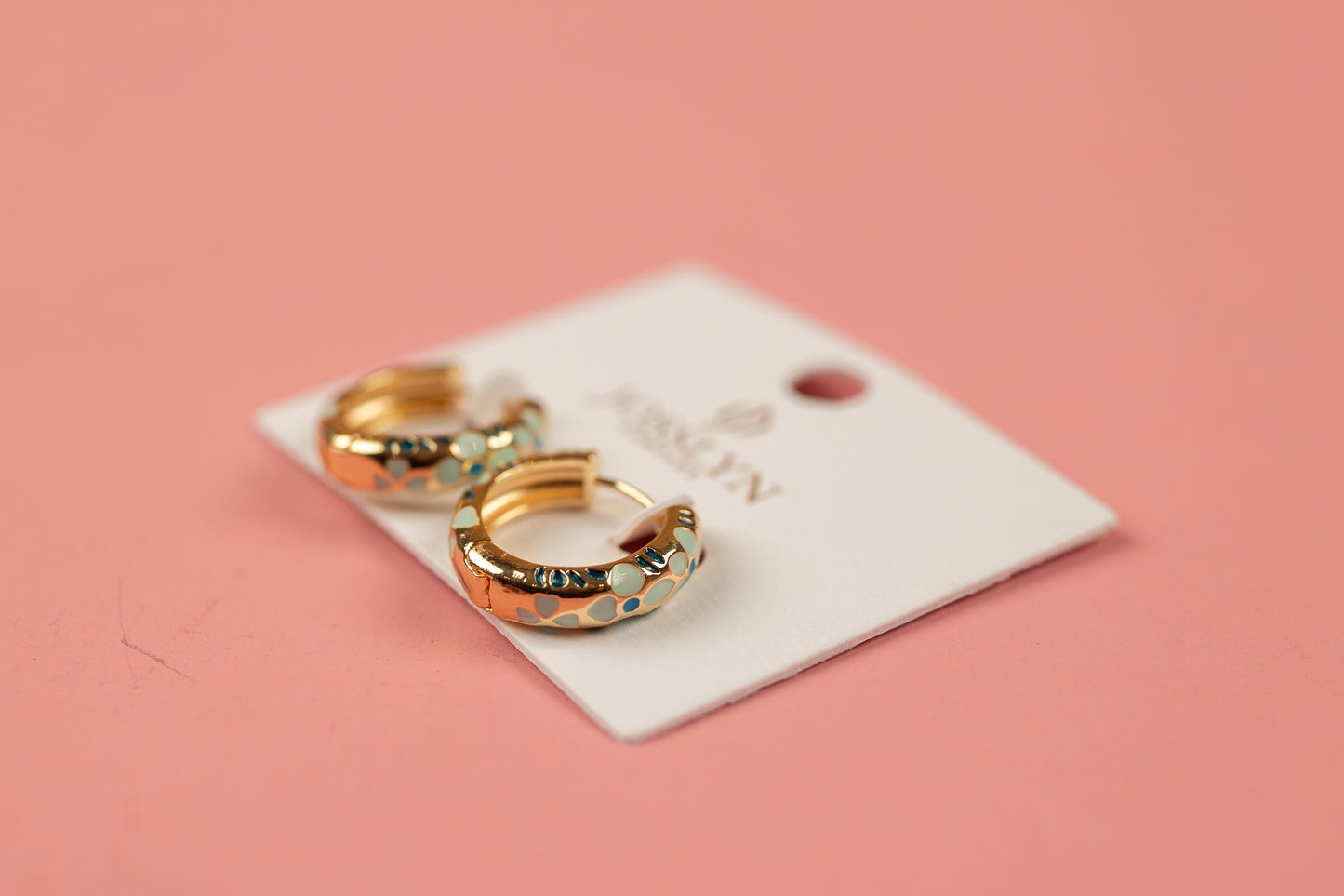 Flower Huggie Hoop Earrings | Blue