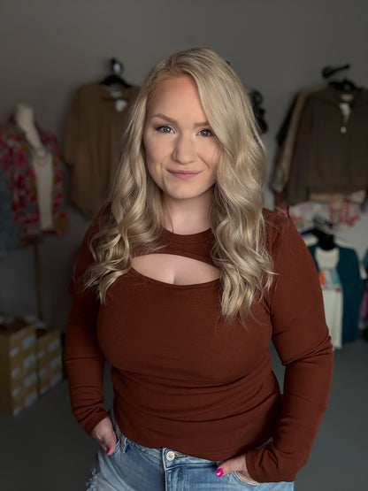 Ribbed Top | Brown