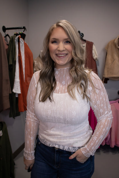 Sheer Floral Lace Top