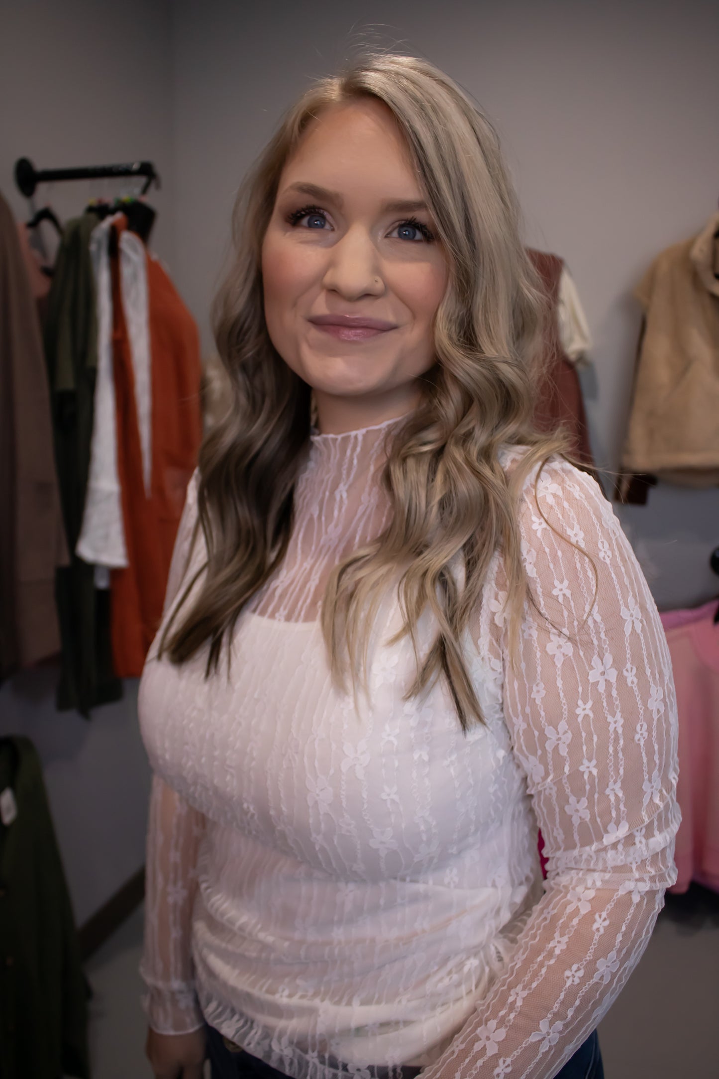 Sheer Floral Lace Top