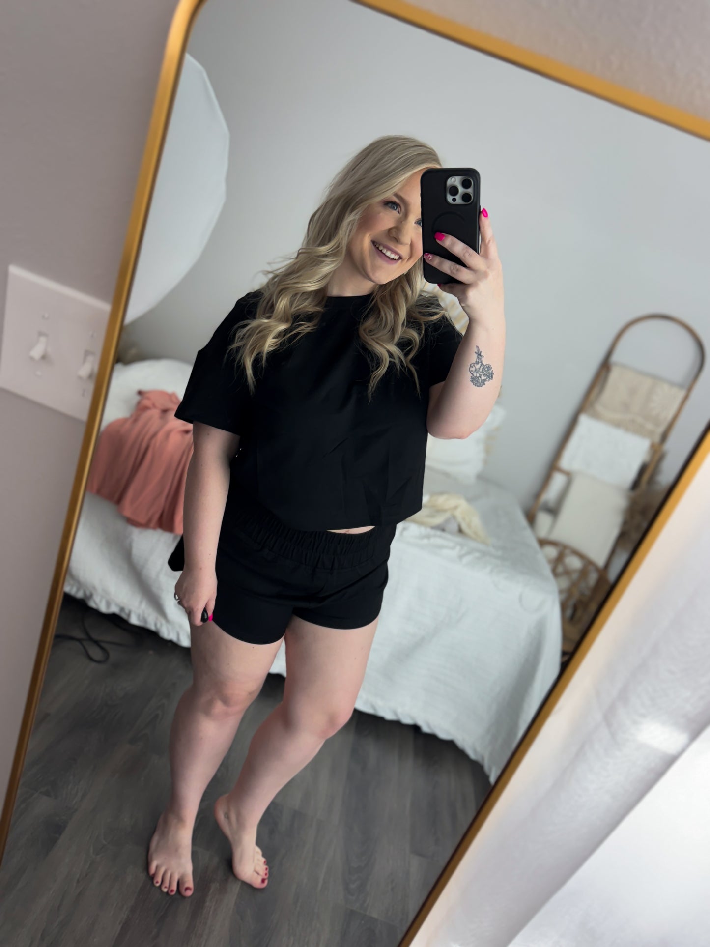 Black Skorty Set