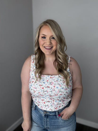 Floral Square Neck Bodysuit