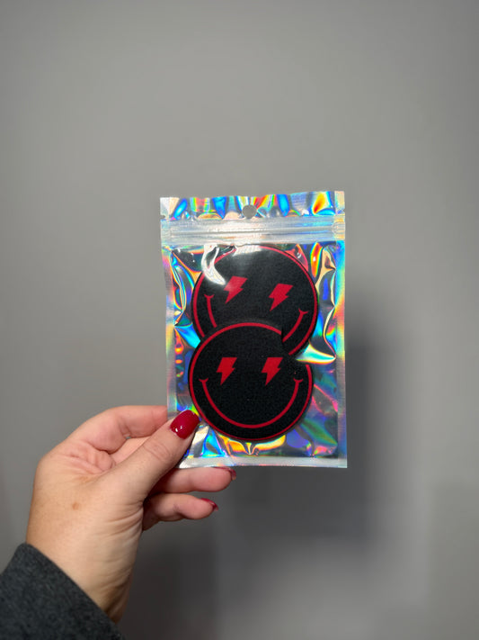 Car Coasters | Lightning Bolt Smiley